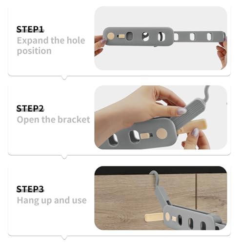 Coopache Folding Clothes Drying Rack Portable for Travel, Space Saving Hangers Plastic for Closet (Grey 2 Pack) - color: Grey 2 Pack