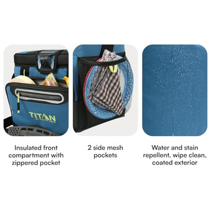 Titan by Arctic Zone Deep Freeze Cooler - Zipperless Hardbody Cooler - Deep Freeze Insulation, HardBody Liner, and SmartShelf - color: Marine Blue, size: 16 Can