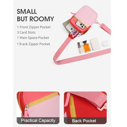 Birthday Gifts for 8 9 10 11 12 Year Old Teens Girls Kids, Fanny Pack Crossbody Bag Sling Belt Bags Purse, Dorm Travel Essentials for Girls Fashion, Preppy Tween Teen Girl Gift Trendy Stuff - color: Pink&Red