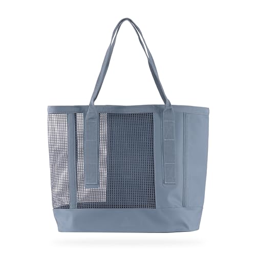 MISSION Outdoor Cassi Lightweight Beach Tote Bag with Waterproof Bottom and Coated Mesh for Beach Boat Pool Sports | Outdoor - color: Steel Blue