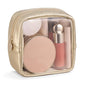 Pocmimut Clear Makeup Bag, Easy to Find Mini Makeup Bag for Purse, Travel Makeup Bag for Car, Compact Cosmetic Pouch for Daily Essentials,Gold - color: Gold, style: Mini