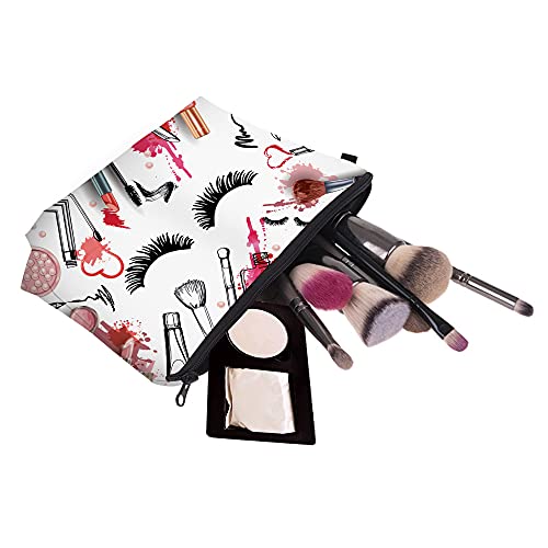Deanfun Makeup Case Small, Cosmetic Zipper Bag Waterproof for Purse Mini, Women Cute Traveling Accessories Pouch for Ladies Thanksgiving Christmas Gifts(D2-55243) - color: D2-55243