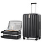 Hanke 26 Inch Large Checked Luggage PC Hard Shell Luggage Top Opening Travel Luggage Suitcases with Wheels for Woman Men.(Jet Black) - color: Black, size: 26 Inch