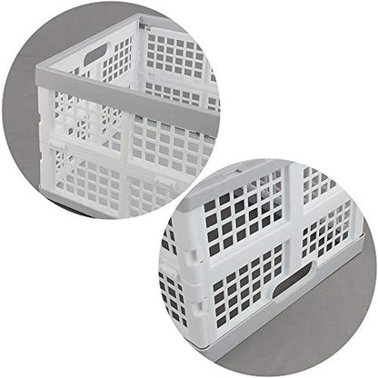 Vababa 28 L Plastic Collapsible Storage Bins, Stacking Utility Foldable Basket, Set of 3 - size: 28 L