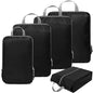BAGAIL 5 Set Ultralight Compression Packing Cubes Travel Accessories Expandable Packing Organizers(Black) - color: Black