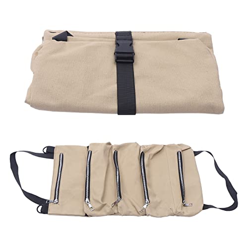 Roll Up Tool Bag, Wrench Organizer & Tool Pouch, Tool Roll Organizer, Mechanic Tool roll bags With 5 Tool Pouches for Mechanic, Electrician & Hobbyist