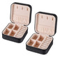 Travel Jewelry Case 2 Pack Mini Travel jewelry Box Portable Organizer Women Girls Gift Box for Rings Earrings Necklaces Bracelets - color: Black