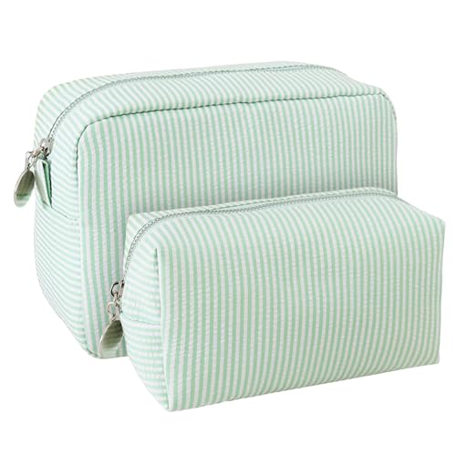 2pcs Makeup Bag Travel Toiletry Bag for Women Lightweight Make Up Bag Purse Organizer Pouches Large Cosmetic Bag Small Makeup Pouch Medicine Bag Travel Essentials for Women Green - color: green