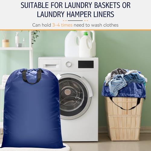 Isink Extra Large Heavy Duty Laundry Bag - 28" x 40", Travel Laundry Bag for Dirty Clothes, Camping & Travel (Navy) - color: Extra Large Laundry Bag With Handles (Navy)