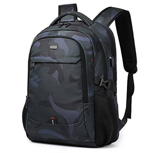 DUSLANG 17 Inch Travel Laptop Backpack Water Resistant Hiking Backpack for Men Laptop Bag with USB Charging Port,Camouflage green - color: Camouflage Green, size: 17 Inch