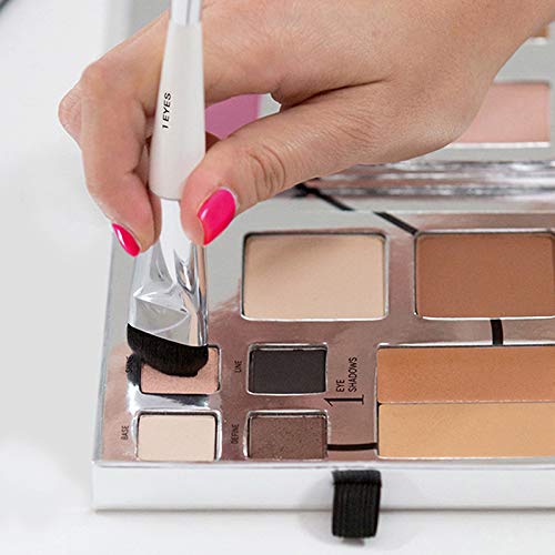 Woosh Beauty, Jetsetter Bundle in #1 Light, Fold Out Face Non-Refillable, Essential Brush Set, Travel Case in Hot Pink
