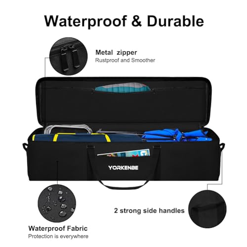 106L 45" Heavy Duty Extra Large Duffel Bag, Water Resistant Sports Equipment Bag with Upgrade Zipper, Tent Storage Replacement with Large Mouth and Padded Handles