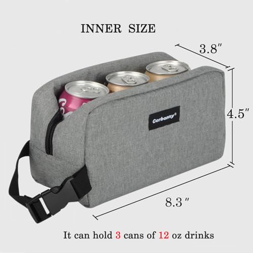 Cerbonny Small Cooler Bag Freezable Lunch Bag for Work School Travel, Leak-proof, Insulated, PVC Free, BPA Free, Waterproof, Easy to Clean - color: gray-s