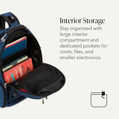SwissGear Travel Tech Elite Laptop Backpack – Fits Laptops up to 16” – ScanSmart TSA-Friendly Backpack with USB Port, Shoe Compartment & Organizer Pockets – Blue/Black - color: Black/Blue, style: Travel Tech Elite