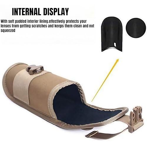 ACEXIER MOLLE Glasses Pouch Outdoor Durable Tactical Pouch Sunglasses Case Army Style Flashlight Pouch with Buckle - color: Khaki