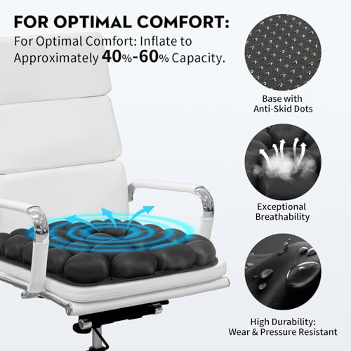 Airplane Seat Cushion for Long Flights, Inflatable & Portable Travel Cushion for Tailbone Pain Relief, Pressure Relief Car Seat Cushion for Office Chair and Wheelchair Use - size: Semi-circular arc