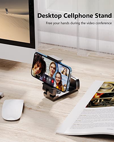 MiiKARE Travel Essentials Airplane Phone Holder, Universal Handsfree Phone Mount for Flying with 360 Degree Rotation, Travel Must Haves Phone Stand for Desk, Tray Table, Black&Black - color: Black&Black