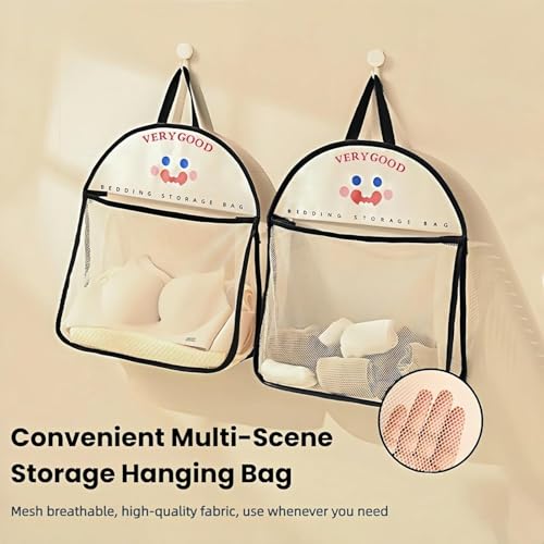 2 Pack Mesh Hanging Storage Bags, Breathable Wall Organizer for Underwear Socks and Small Items