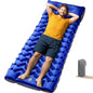 Camping Sleeping Pad 4-Inch Thick with Foot Pump & Pillow, Inflatable Sleeping Mat for Side Sleepers, Stays Firm All Night, Lightweight for Hiking, Backpacking & Tent Camping - color: Royal Blue+gray