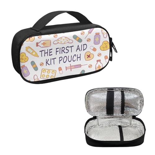Insulin Cooler Travel Case for Women Waterproof, Diabetic Medication Insulated Cool Organizer with Zipper for The Daily Life and Trip - The First Aid Kit Pouch - color: The First Aid Kit Pouch