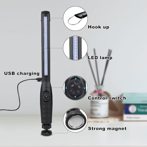 UV Light Sanitizer Wand – Portable Ozone-Free Ultraviolet Disinfection Lamp, USB Rechargeable, Kills 99.9% of Germs & Bacteria, Family & Pet Safe. for Home, Travel, Hotel, Car & Pet Areas