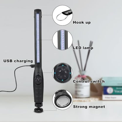 UV Light Sanitizer Wand – Portable Ozone-Free Ultraviolet Disinfection Lamp, USB Rechargeable, Kills 99.9% of Germs & Bacteria, Family & Pet Safe. for Home, Travel, Hotel, Car & Pet Areas