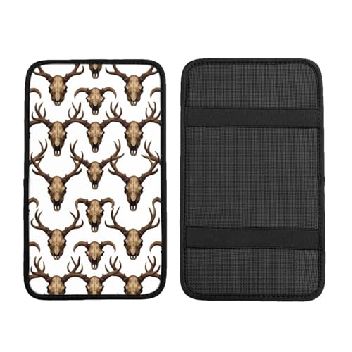 Universal Fit Auto Armrest Cover, Deer Hunting - Deer Head Camoflauge Deer, Soft Pad for Center Console Protection in Sedans, SUVs, Trucks and Vans - color: Picture (617)