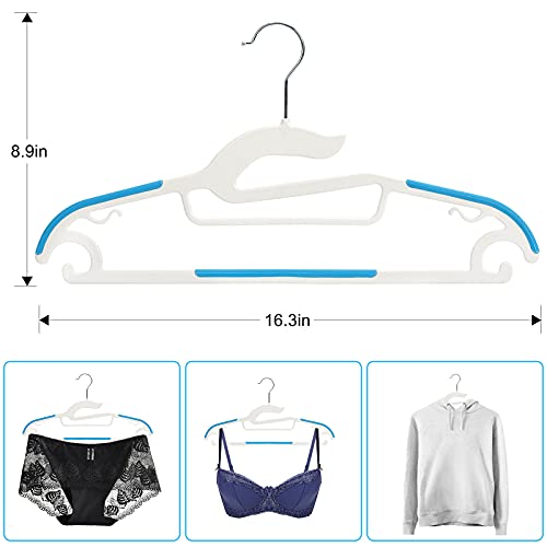 Tinfol Dry Wet Hangers - Space Saving Clothes Hanger, 30pc Plastic Suit Hangers with Non-Slip Pads Clothes - Heavy Duty Hanger Perfect for Cloth, Underwear, Pants, Shirts and Sweaters - color: White, size: 30 Pack