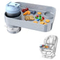 Car Seat Snack Tray for Kids, Mess-Free Square Travel Tray Cup Holder Snack Tray, Durable Car Food Tray for Toddlers, Universal Fit Kids Travel Road Trip Essentials (1, Grey) - color: grey