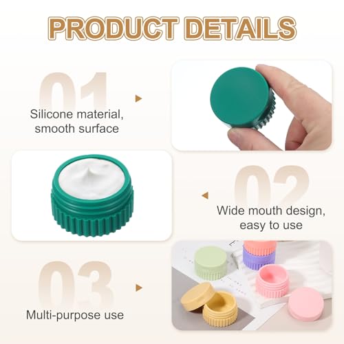 uxcell 4pcs Travel Containers for Toiletries, 0.68oz 20ml Small Silicone Cream Jars Leak-proof Travel Essentials with Lid for Cosmetic Body Skin Cream, Dark Green - color: Dark Green