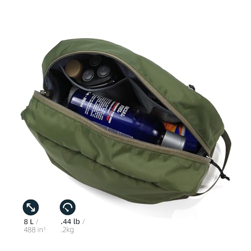 Travel Toiletry Bag 8L, Large Packing Cube with Waterproof TPU Wet/Dry Compartment - color: Medium Olive, size: 8L