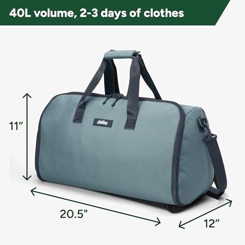Halfday Convertible 2-in-1 Garment Duffel Weekender Bag 40L: Wrinkle-Free Travel (Hanging Suit Compartment, Shoe Pockets, Trolley Sleeve), Durable & Water-Resistant Carry-on, Coast - color: Coast, style: Original, 40l