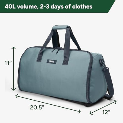 Halfday Convertible 2-in-1 Garment Duffel Weekender Bag 40L: Wrinkle-Free Travel (Hanging Suit Compartment, Shoe Pockets, Trolley Sleeve), Durable & Water-Resistant Carry-on, Coast - color: Coast, style: Original, 40l