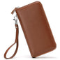 Moflycom Womens Wallet RFID Blocking Genuine Leather Zip Around Wallet Clutch Wristlet Travel Long Purse for Women - color: Brown