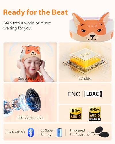MUSICOZY Sleep Headphones Mask Headband Headphones Masks Bluetooth 5.4 Sleep Mask for Kids Wireless Earphones Masks Sleeping Eyemask for Travel
