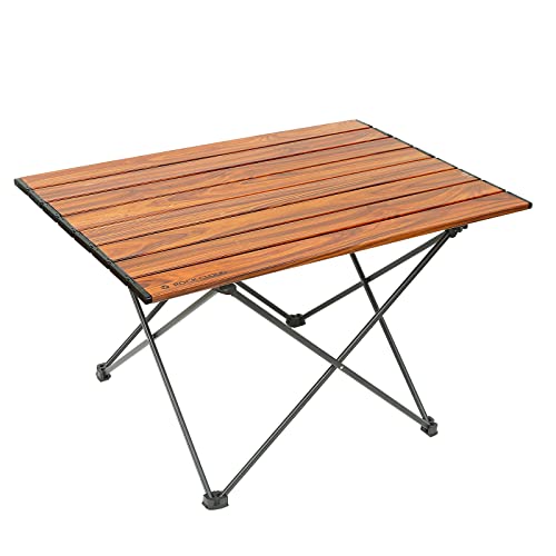 ROCK CLOUD Portable Camping Table Ultralight Aluminum Camp Table Folding Beach Table for Camping Hiking Backpacking Outdoor Picnic - color: Wood Grain, size: Large