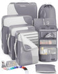 8 Set Packing Cubes for Travel, Grey - color: Ash, size: 8 Set