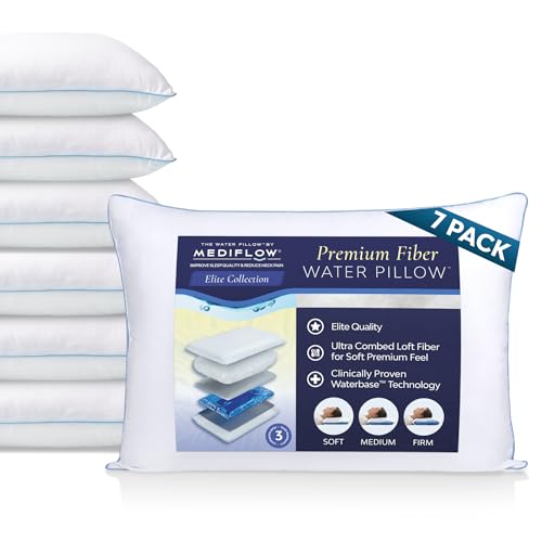 Mediflow Water Pillow - Elite Collection, Fiber Orthopedic Pillow for Neck Pain Relief, Adjustable for Sleeping (7 Pillows) - size: Business Pack (7 Pillows)