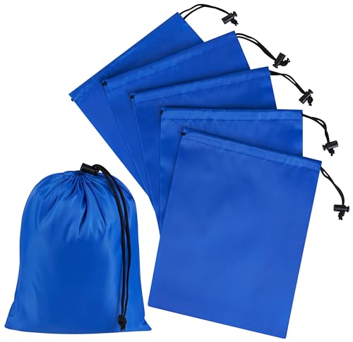 PALTERWEAR Drawstring Bag with Toggle - Nylon Cinch and Ditty Pouch Six-Pack (Blue, 7 x 9 Inch, Set of 6) - color: Blue, size: 7 x 9 Inch