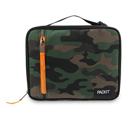 PackIt Freezable Classic Lunch Box, Camo, Built with EcoFreeze Technology, Collapsible, Reusable, Zip Closure With Zip Front Pocket and Buckle Handle, Perfect for Lunches - color: Camo