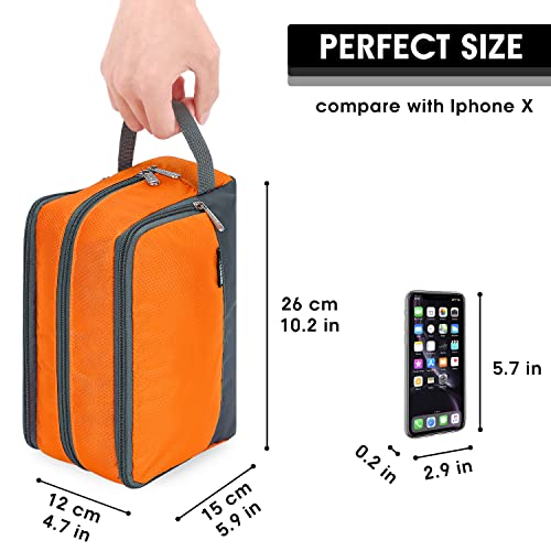 Toiletry Bag for Men/Women Hanging Dopp Kit Water Resistant Shaving Bag Small Toiletry Bag for Traveling (Orange) - color: Orange