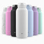 Ello Cooper 18oz Kids Stainless Steel Water Bottle with Straw and Carry Handle, Double Walled and Vacuum Insulated Metal, Leak Proof Locking Lid with Soft Silicone Spout, Reusable, BPA Free, White - color: White, size: 18 Ounces