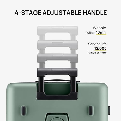NINETYGO Medium Checked Luggage 25 Inch, Flat Top Opening Check In Luggage with Cup Holder, Expandable, Lightweight PC Hard Shell, TSA Lock, 360° Spinner Wheels (Creamy Matcha Tea) - color: 05-Creamy Matcha Tea, size: Checked 25-Inch (Top Opening, 72L)