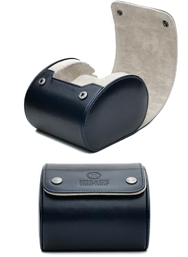 Black/Ivory - 1 Watch Travel Case for Men - Single Watch Case Storage - Gift Idea Travel Accessory - Jade Black/Ivory - Mirage Watch Roll Cases Vegan Leather - color: Jade Black/Ivory 1-watch case