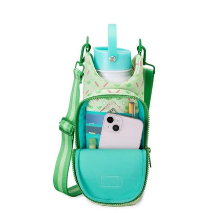 Swig Life Water Bottle Sling Bag, Water Bottle Holder with Adjustable Strap, Carrier Bag with Zippered Phone Pocket, Holds 36oz (Tee Time) - color: Tee Time