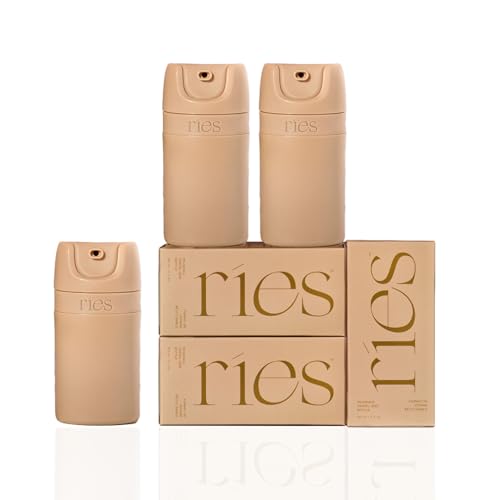 RIES Airless Pump Travel Bottles Set of 3 | TSA Approved Leak Proof Toiletry Containers | 1.7 oz Refillable BPA Free Travel Size Bottles | Shampoo Conditioner | Sand - color: Sand