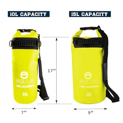 Enthusiast Gear Insulated Dry Bag Floating Cooler – 10L / 15L / 25L Roll Top, Leak Proof, Waterproof, Collapsible, with Padded Shoulder Strap - Perfect for Kayaking Fishing Beach - color: Bright Green, size: 10 Liter