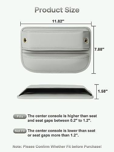 Premium Leather Car Seat Gap Filler Organizer (0.2”-1.2" Gaps), Clever Gifts for Car SUV Truck Owners (Beige, 2 Pack) - color: 06 Beige, 2 Pack