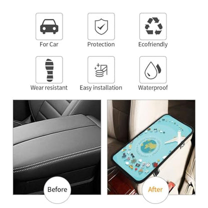 Travelling on Airplane Car Center Console Pad,Auto Armrest Seat Box Cover Pad Universal Car Accessories Interior Protection for Most Vehicle,SUV,Truck