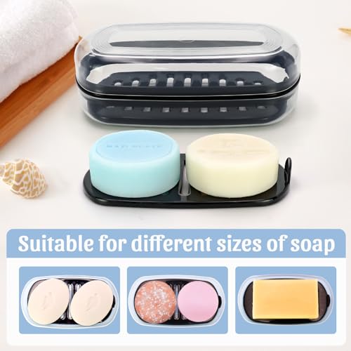 OZNER Clear Travel Soap Case Compatible with Kitsch - Leak-Proof Multi-Use Soap Holder with Draining Layer for Shampoo Bars, Gym, Travel & Camping（Transparent White,1 Pack） - color: Transparent